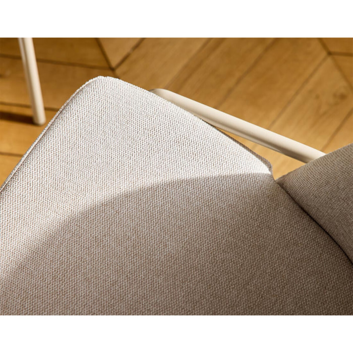 Imelda - lot de 4 chaises - en tissu - beige - Beige