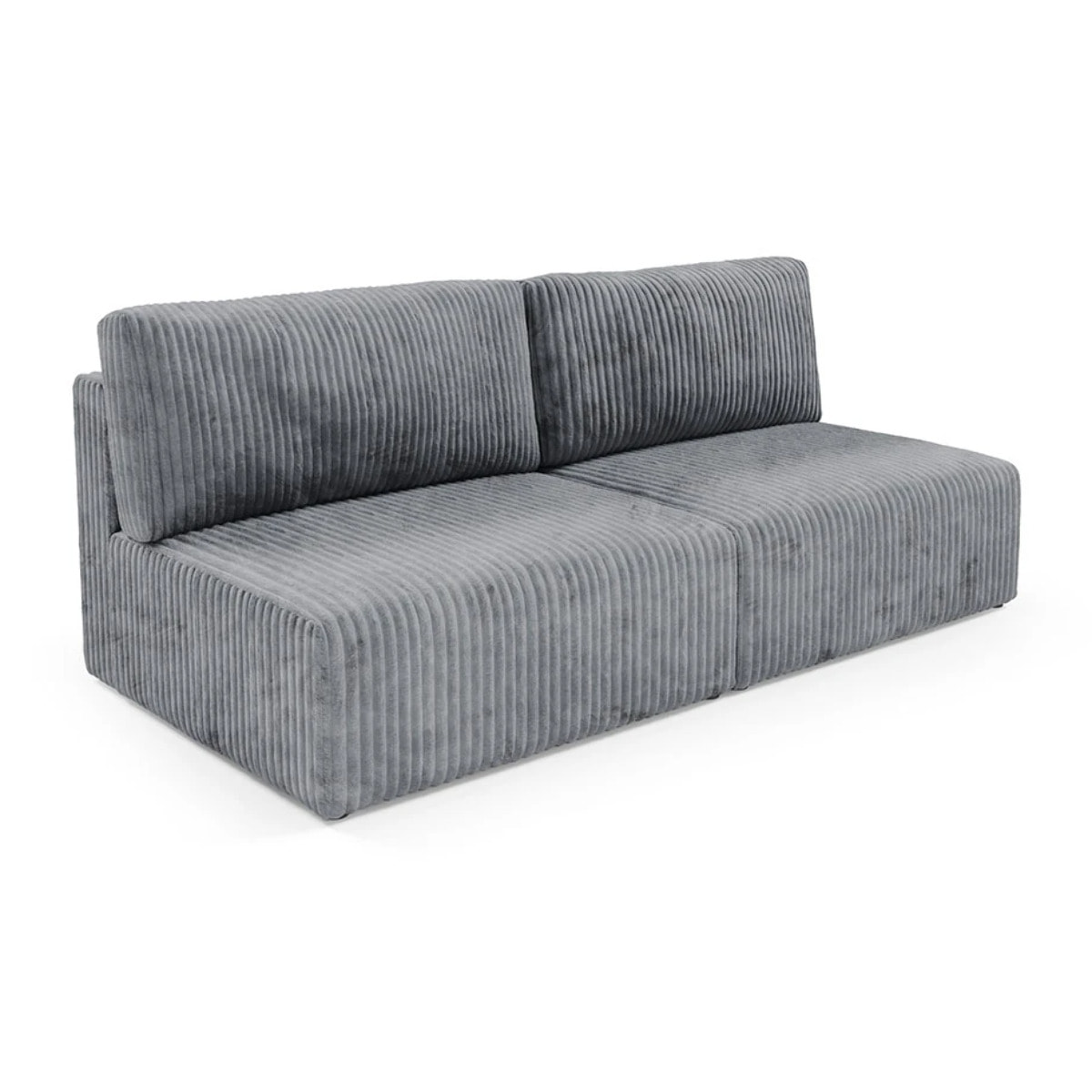 ELIOR - Canapé 3 places convertible en velours gris