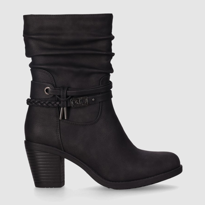 Botines - Negro - Tacón: 7 cm