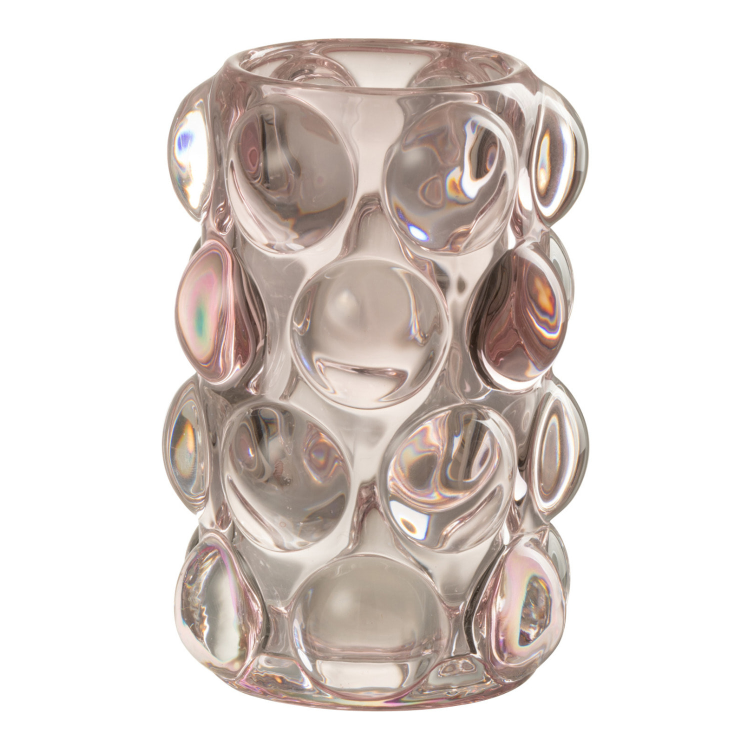 J-Line bougeoir Bollie - verre - rose