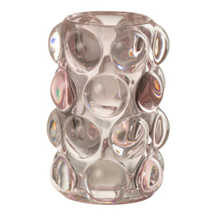 J-Line bougeoir Bollie - verre - rose