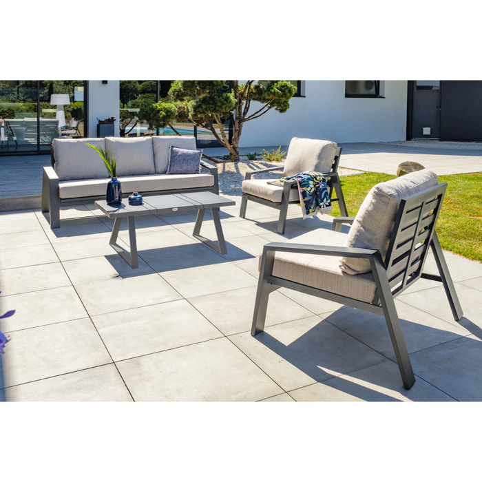 IBIZA - Salon de jardin 5 places en aluminium