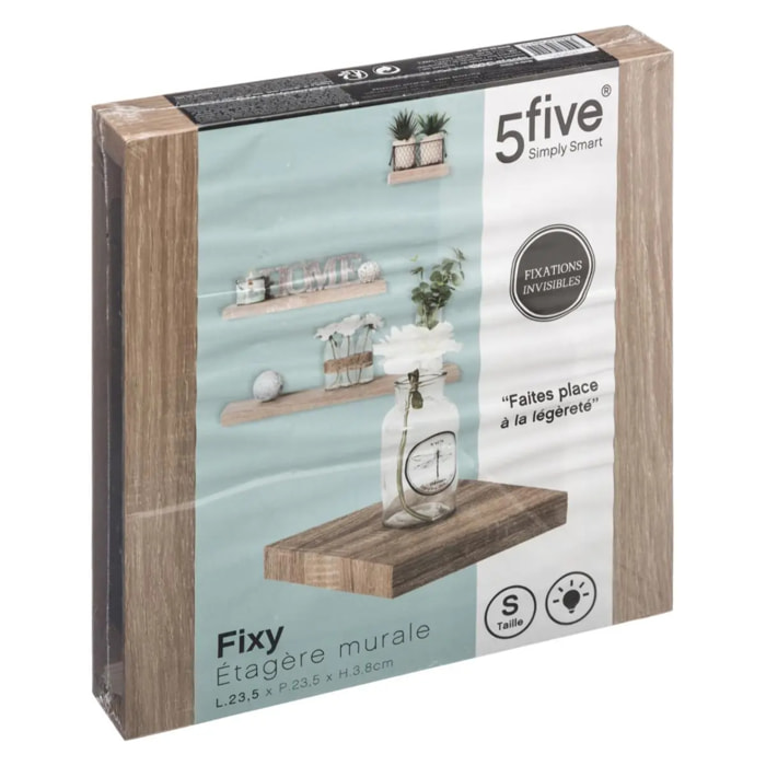 Étagère murale "Fixy" 23,5cm effet bois naturel
