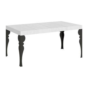 Table extensible 90x140/244 cm Paxon Premium Frêne Blanc cadre Anthracite