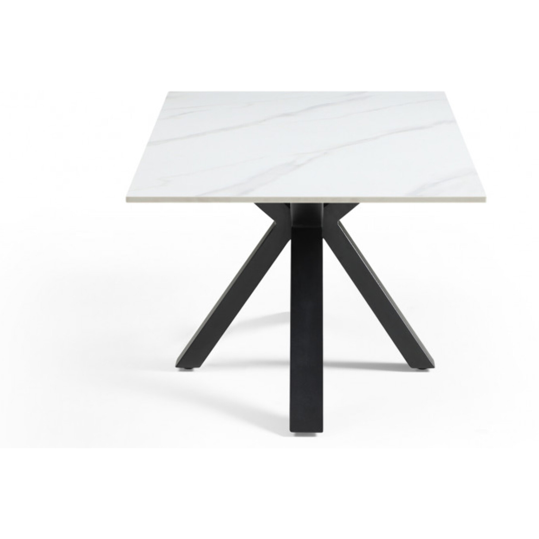 Table basse en céramique 120x60cm marbre blanc pieds métal - UNIK