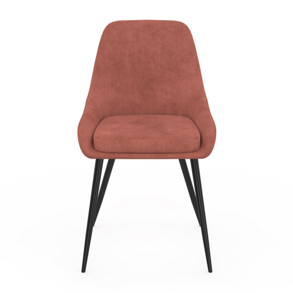 Chaises Olivia velours terracotta pieds métal - lot de 4