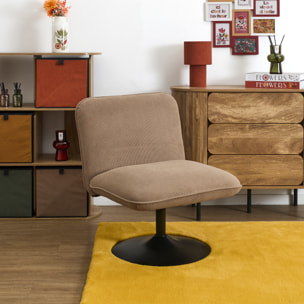 Fauteuil - HOME DECO FACTORY - Jules - Chic - Pivotant - Marron