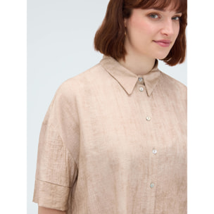 Fiorella Rubino - Camicia boxy in misto viscosa - Beige