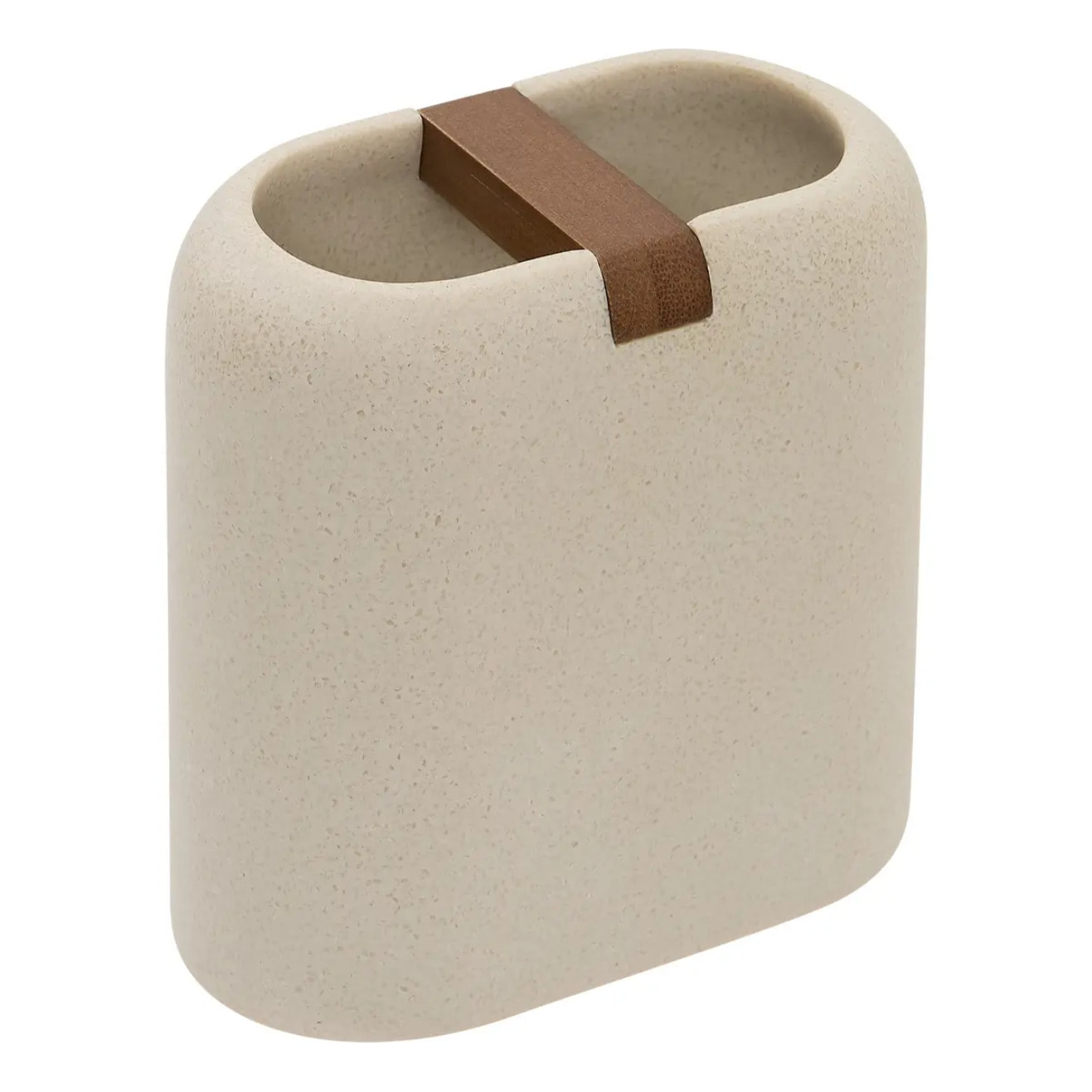 Porte-brosse à dents Argileo ovale 10x11cm beige