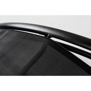 Lot de 2 transats ajustables avec pieds en acier noir VERGARA