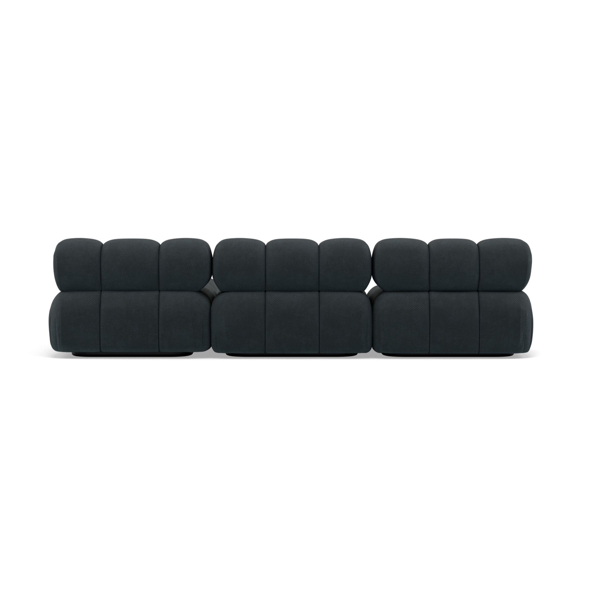 Ruby - canapé modulable d'angle droit 4 places en velours texturé - Noir