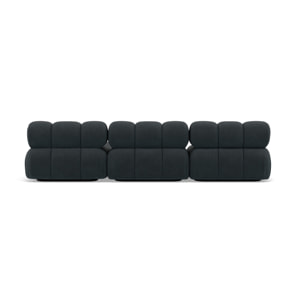 Ruby - canapé modulable d'angle droit 4 places en velours texturé - Noir