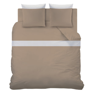 Housse de couette unie en percale de coton BIO, PLISSE TENDANCE