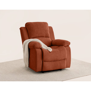 Armand - fauteuil relax électrique en velours côtelé - Terracotta