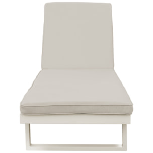 Bain de soleil en aluminium avec coussin beige PALOMINOS