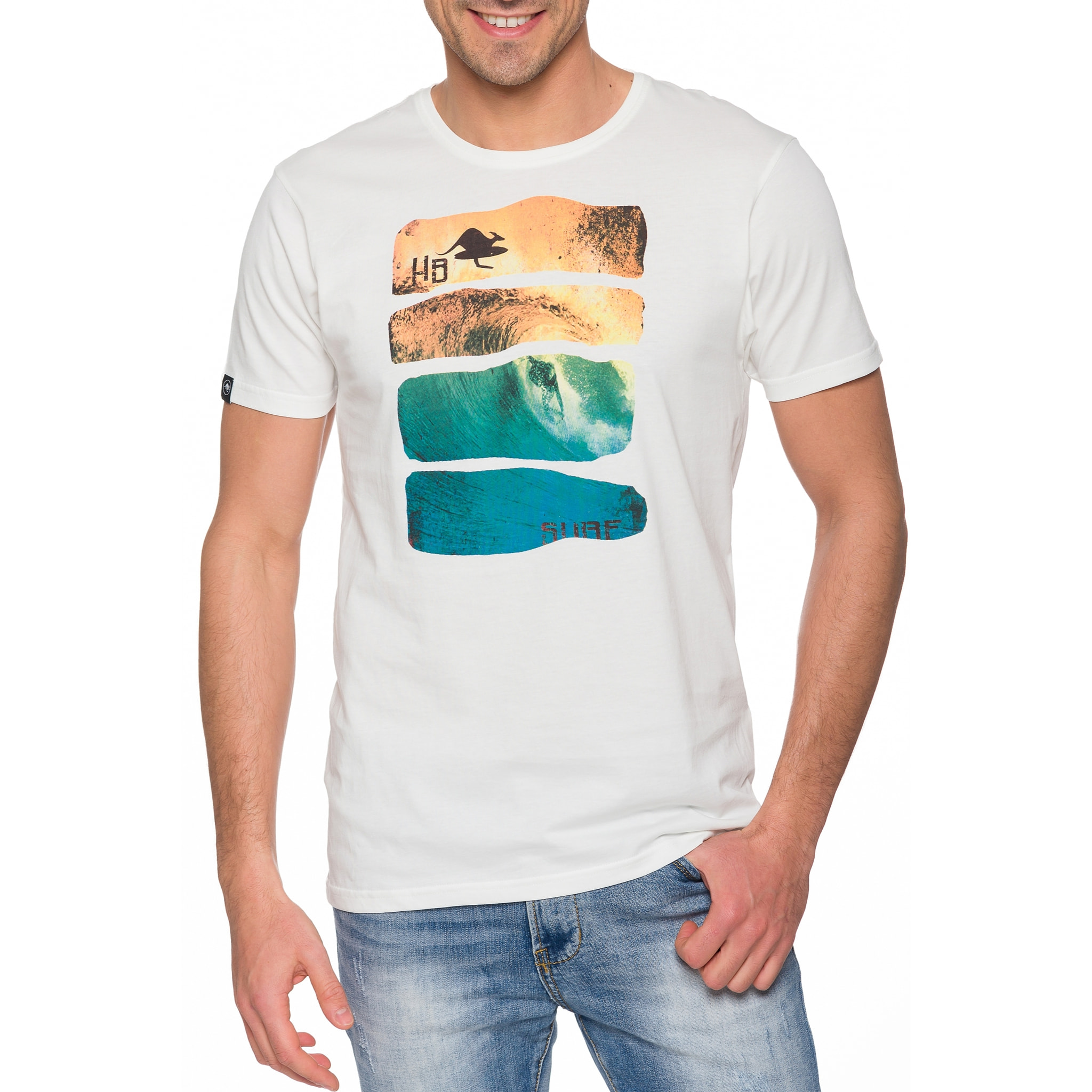 T-shirt in cotone 150 gr Hot Buttered Waves Colore Bianco.
