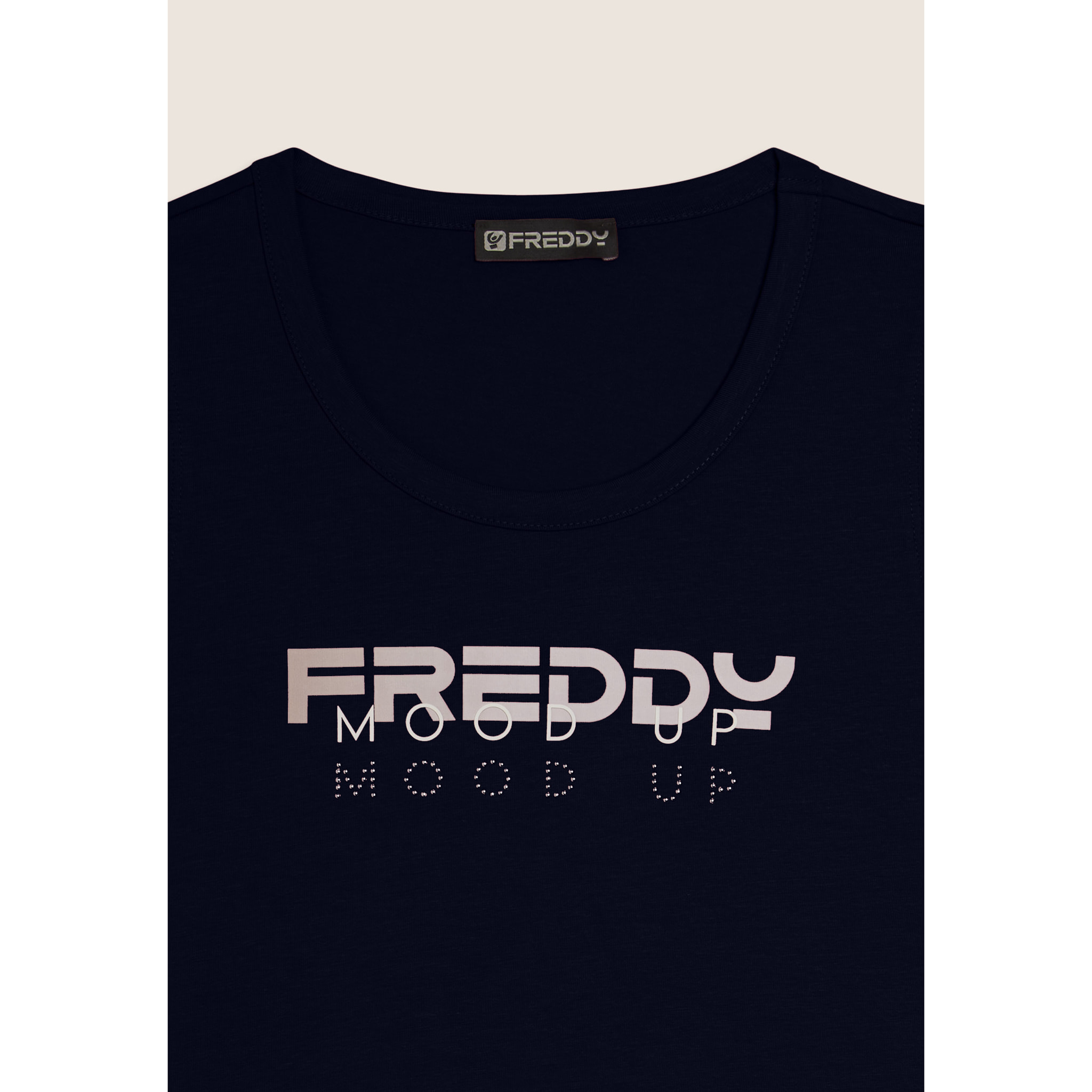 Canotta in Jersey con Logo FREDDY e Scritta "Mood Up"