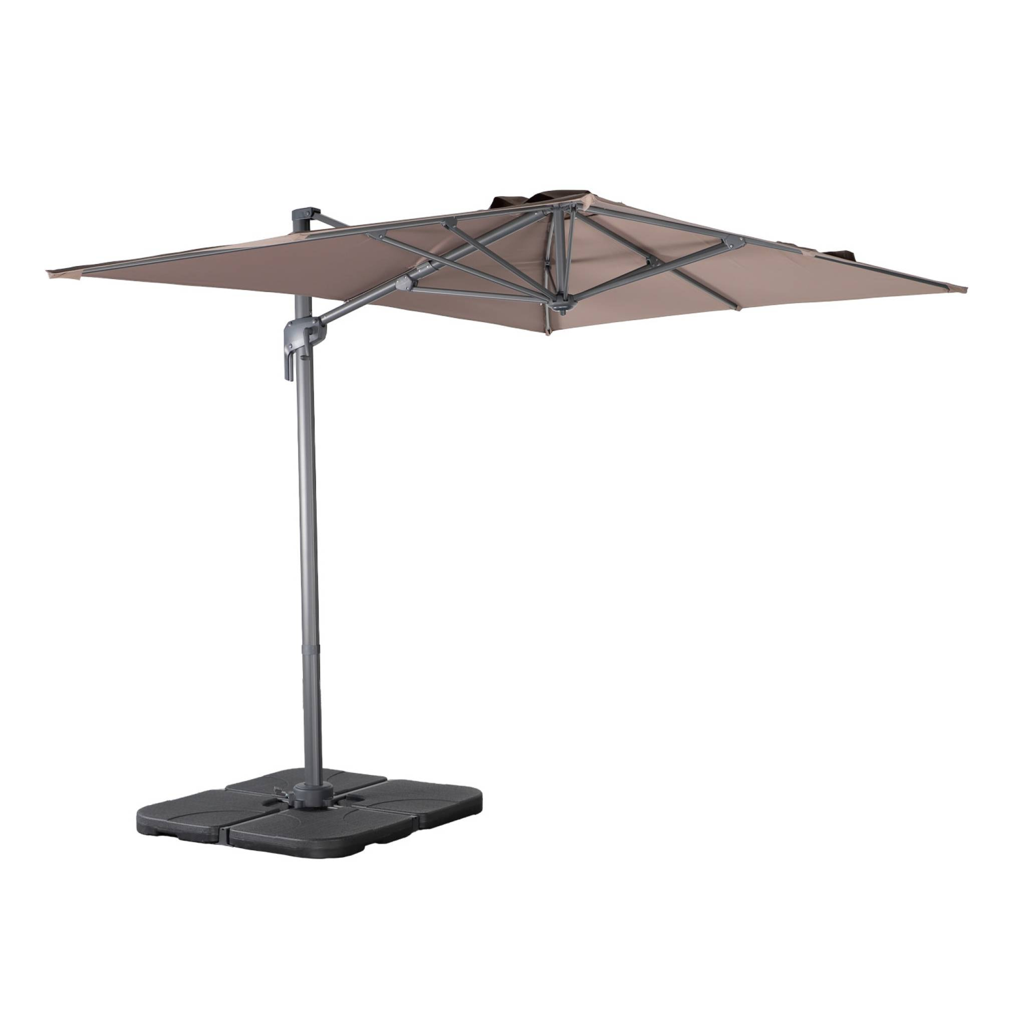 Parasol déporté rectangulaire 2x3m + 4 dalles à lester 50x50cm ANTIBES