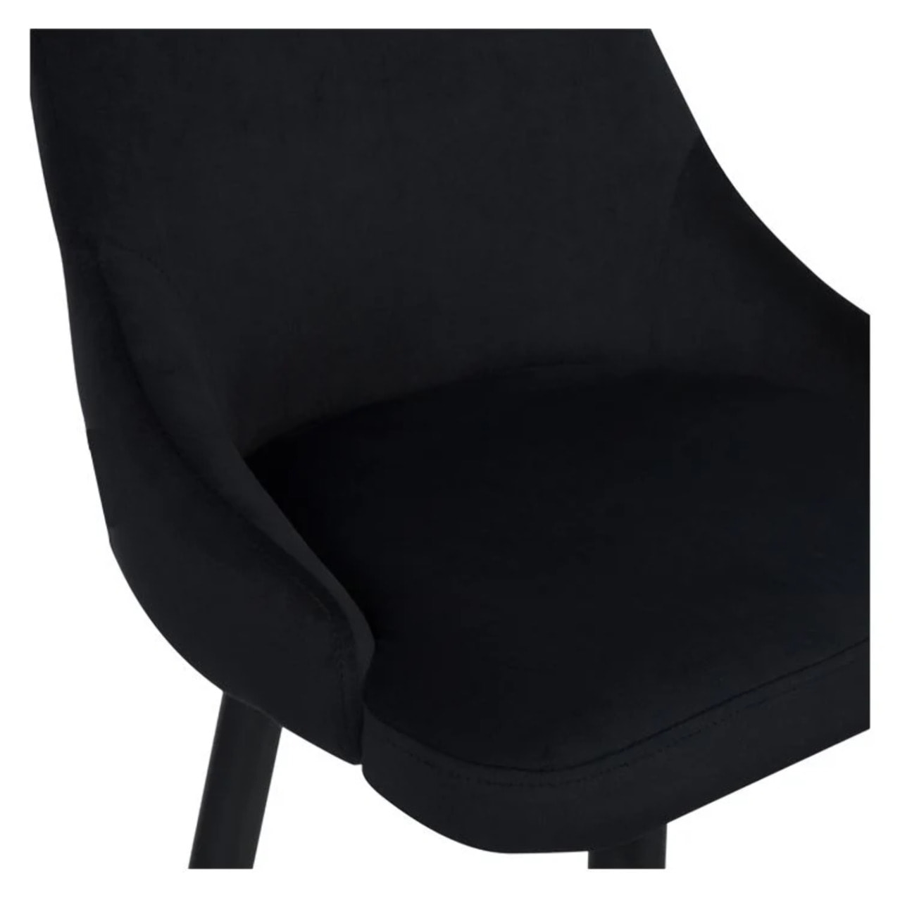 Lot de 2 chaises de bar 77.5 cm en velours noir - Aristote