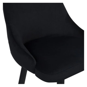 Lot de 2 chaises de bar 77.5 cm en velours noir - Aristote