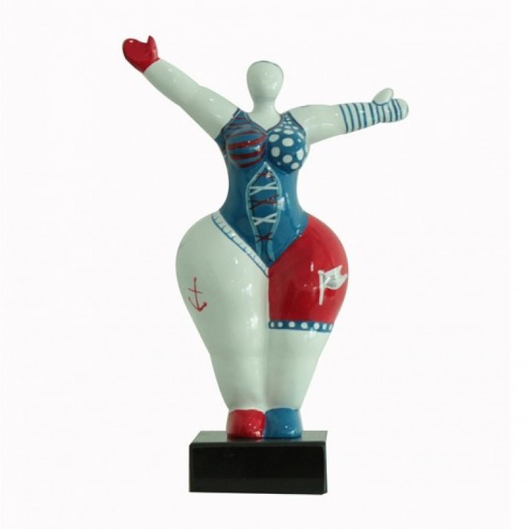 Statuette femme multicolore en résine H34cm - WOMEN MARINE