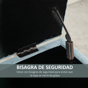 Baúl de Almacenaje para Dormitorio 72L Puff Almacenaje Tapizado en Lino Banco de Almacenaje con Patas de Madera y Almohadillas Ajustables para Entrada Salón 110x39x45 cm Verde Claro