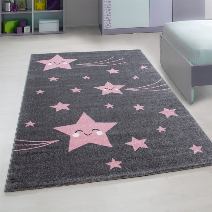 KIDS - Tapis enfant à motif étoile rose - KID0610ROS