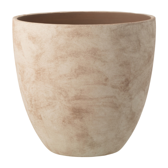 J-Line Cache-pot Rond - céramique - beige clair - extra large