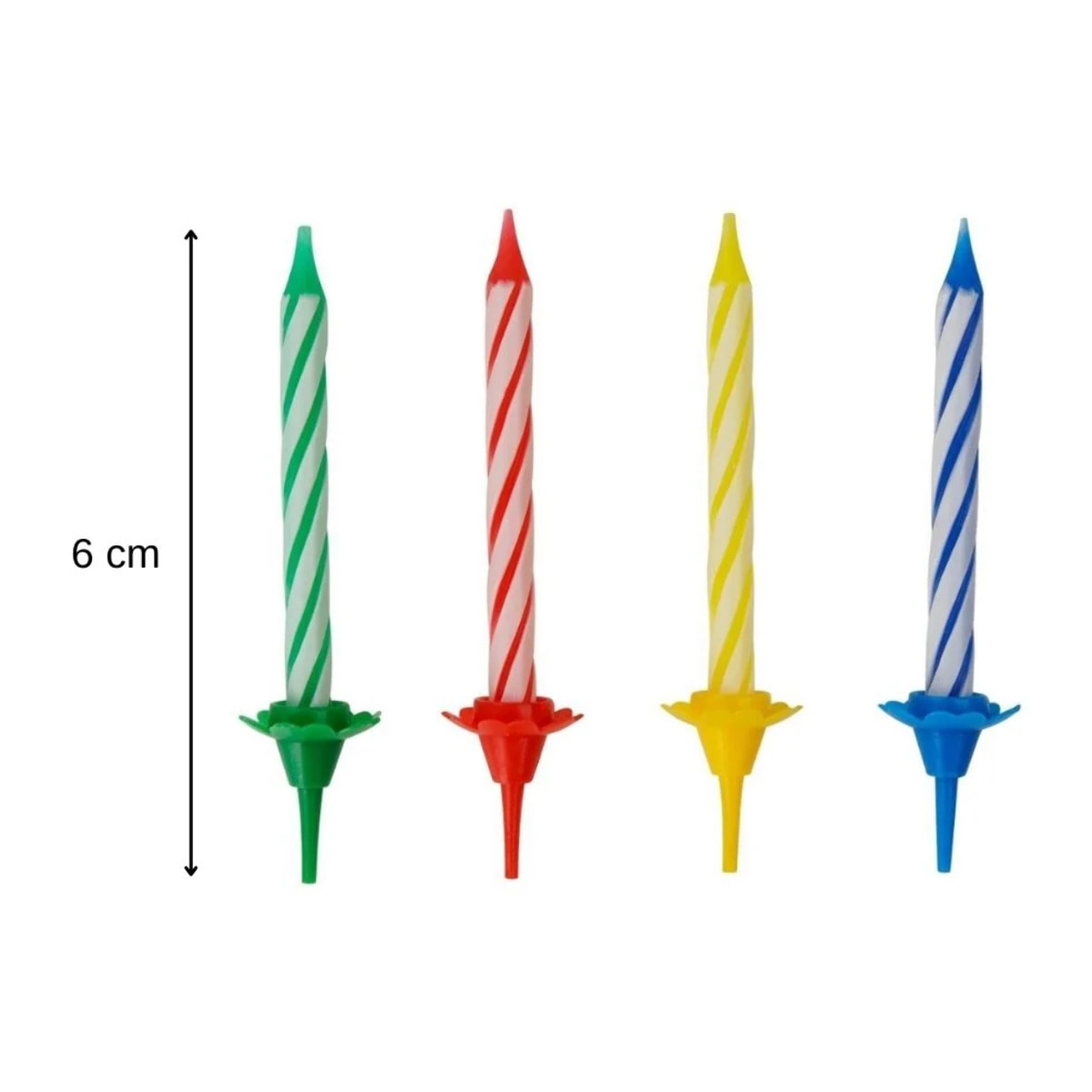 Lot de 24 bougies d'anniversaire et 12 bobèches Fackelmann Rio Party