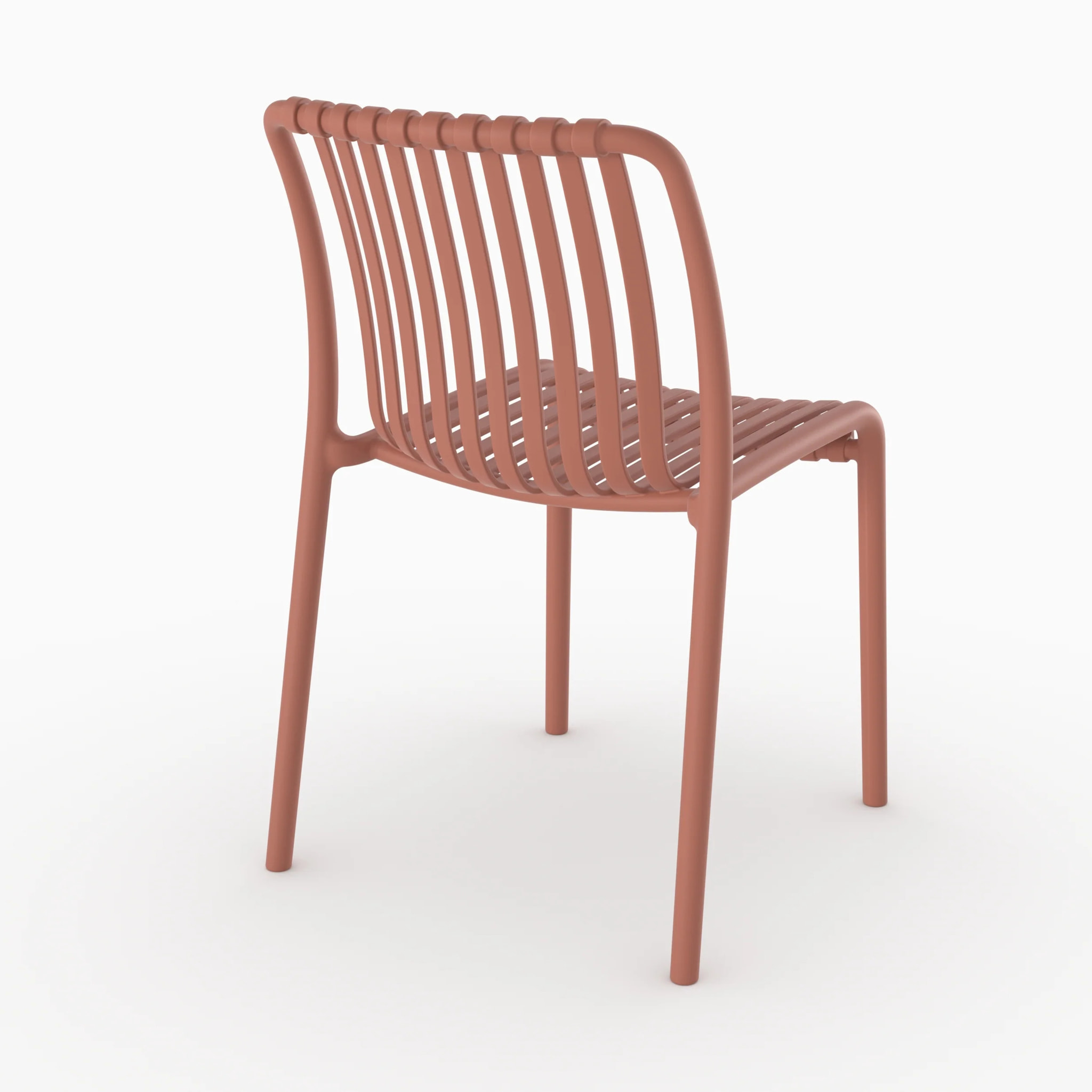 Lot de 2 chaises de jardin empilables en plastique terracotta - Duli