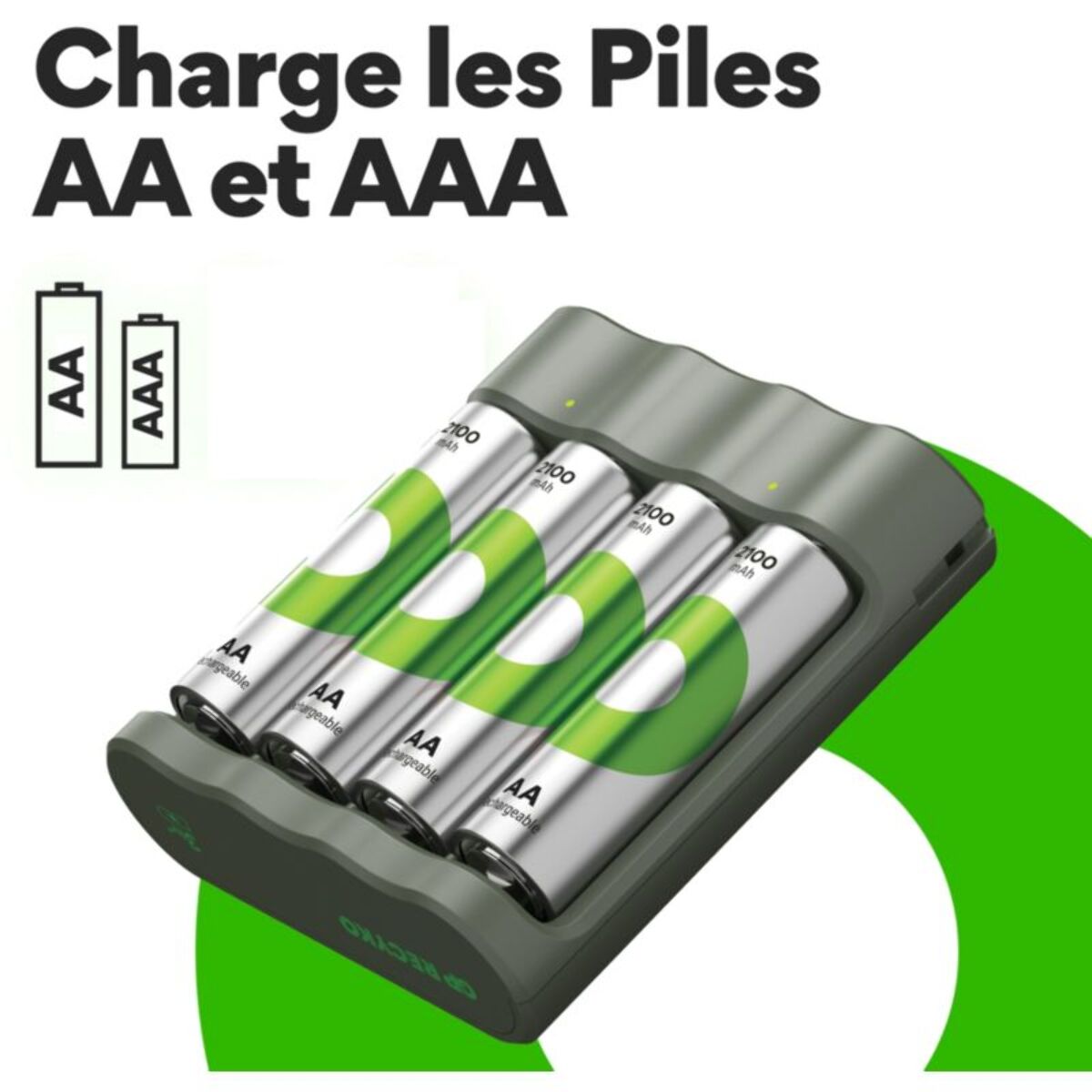 Chargeur de piles GP B441 + 4 AAA 850mAh