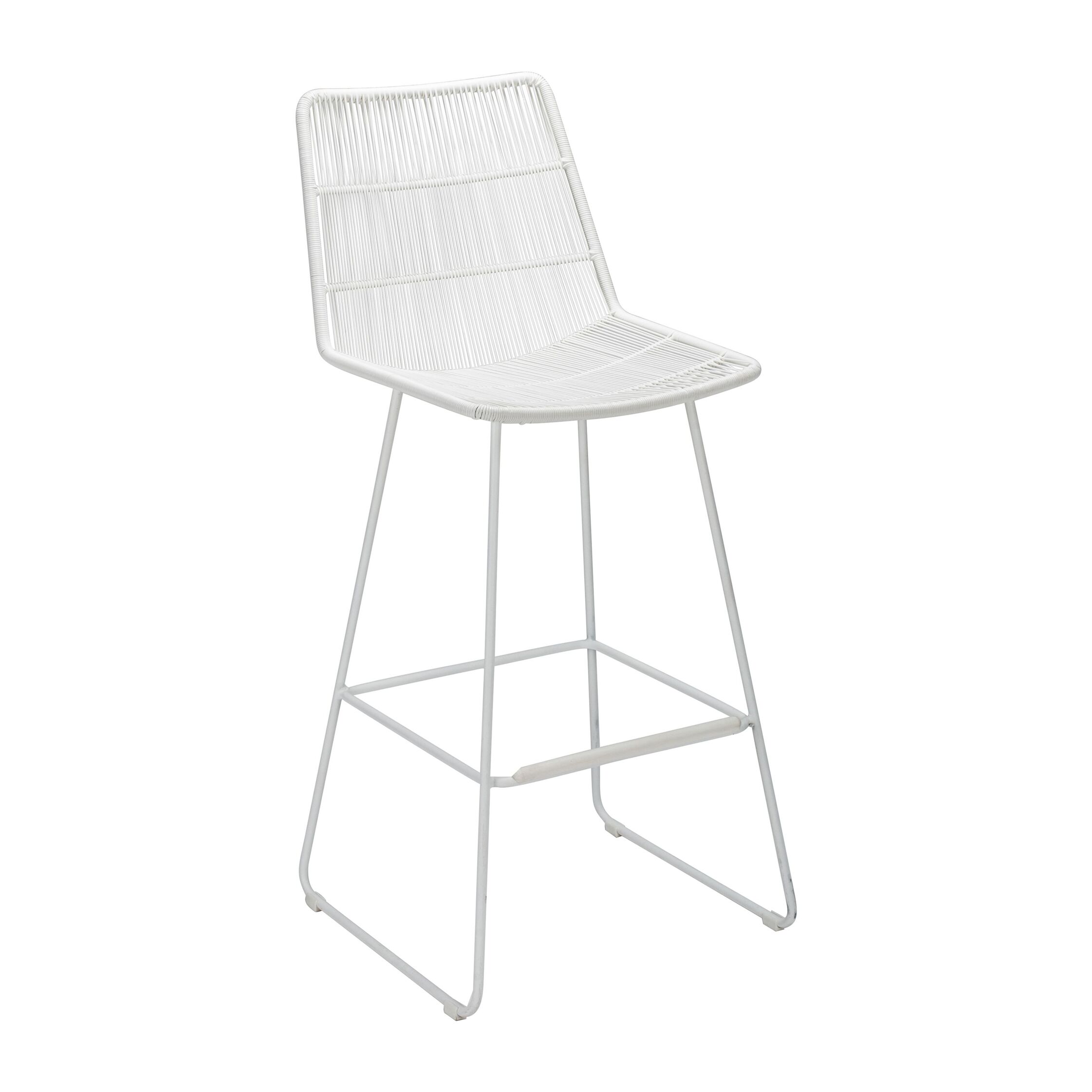 CHAISE DE BAR BLANC OUTDOOR CON DAO 50.5X54X106.5CM