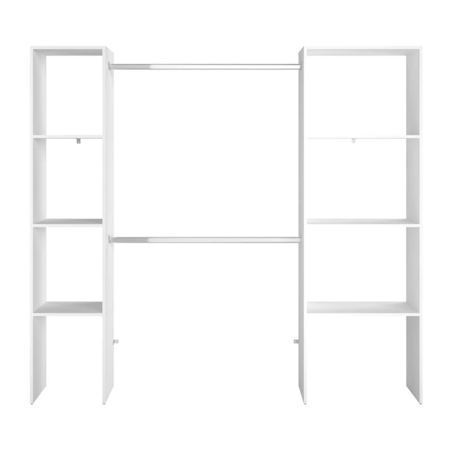 Dressing blanc 6 étagères, 2 penderies 198 x 40 x 180 cm MATIGNON