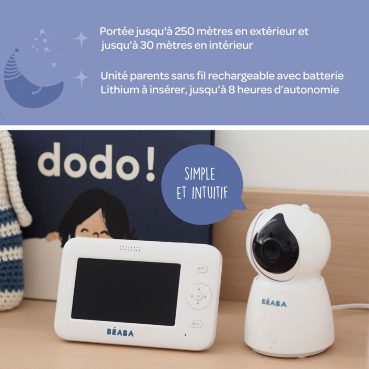 Babyphone BEABA Ecoute bébé avec vidéo zen+