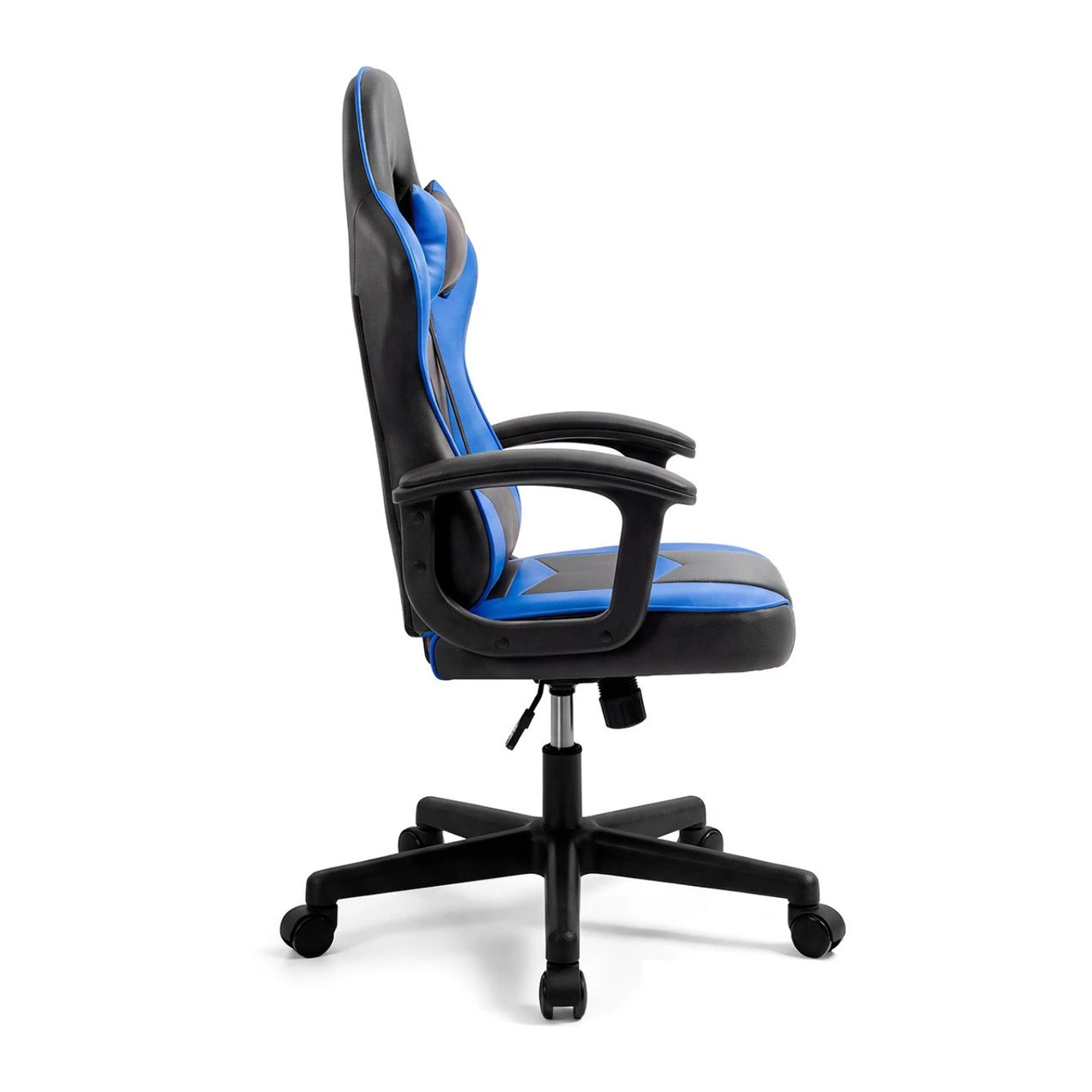 Silla gaming reclinable y con altura ajustable en negro y azul Raptor Negro - Azul