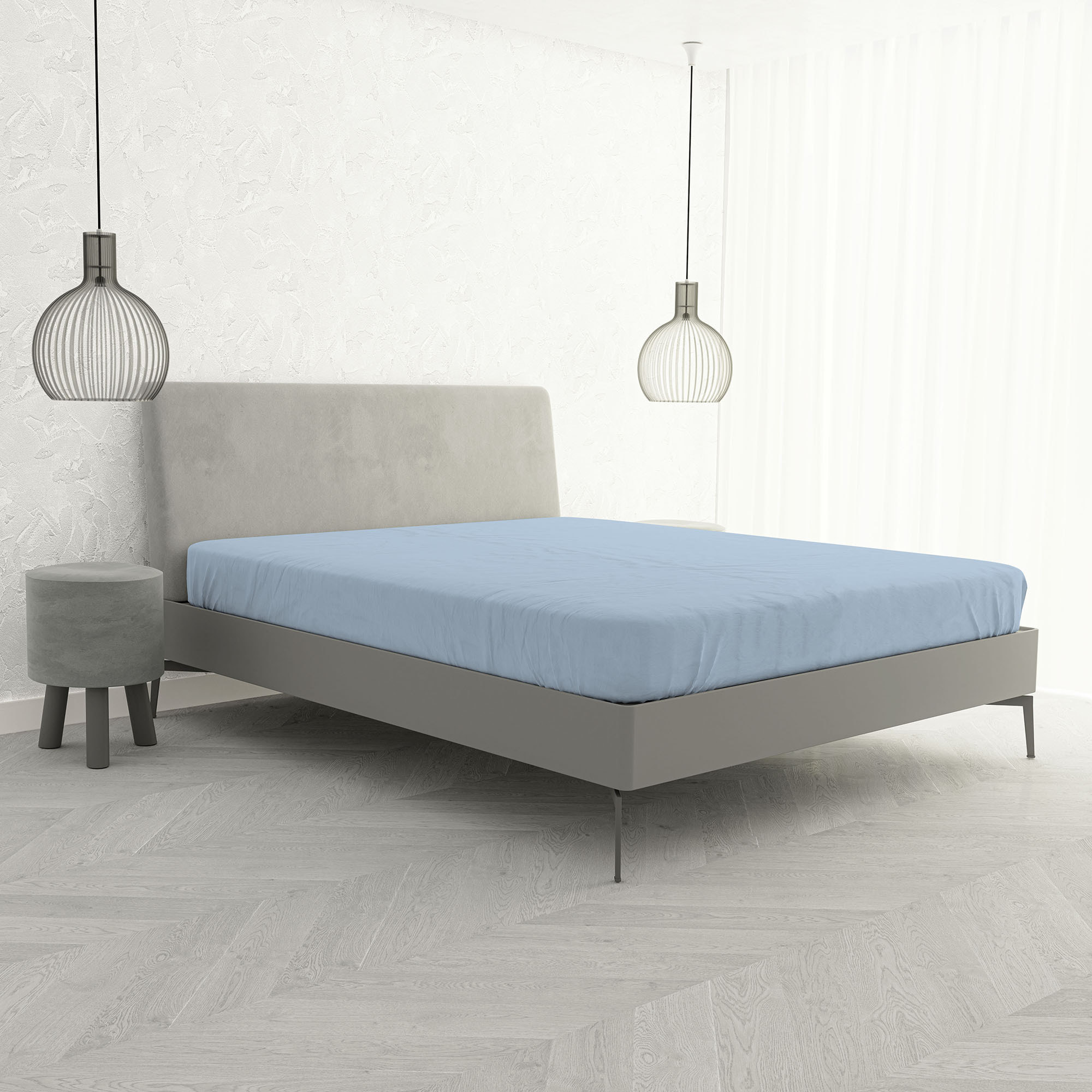 LENZUOLO SOTTO CON ANGOLI MAX COLOR, 100% COTONE MADE IN ITALY