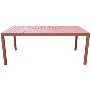 Salon de jardin BARI en textilène terracotta 8 places - aluminium terracotta