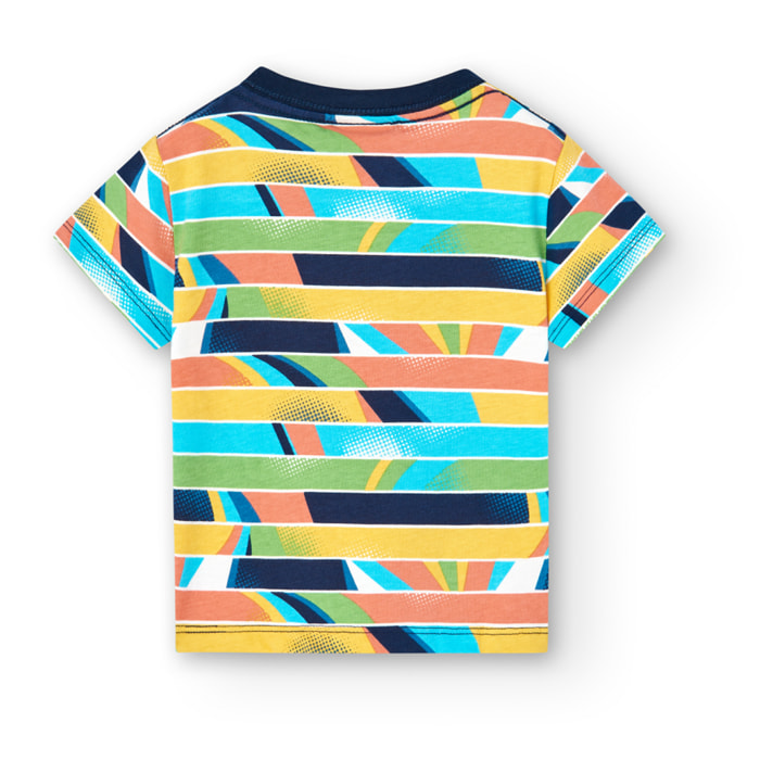 Camiseta niÃ±o estampada, mangas cortas, azul marino, 308034