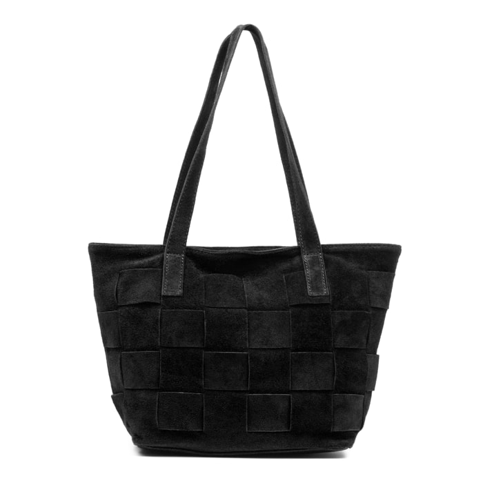 Agnone Borsa Shopper Donna. Pelle Autentica finitura Camoscio.
