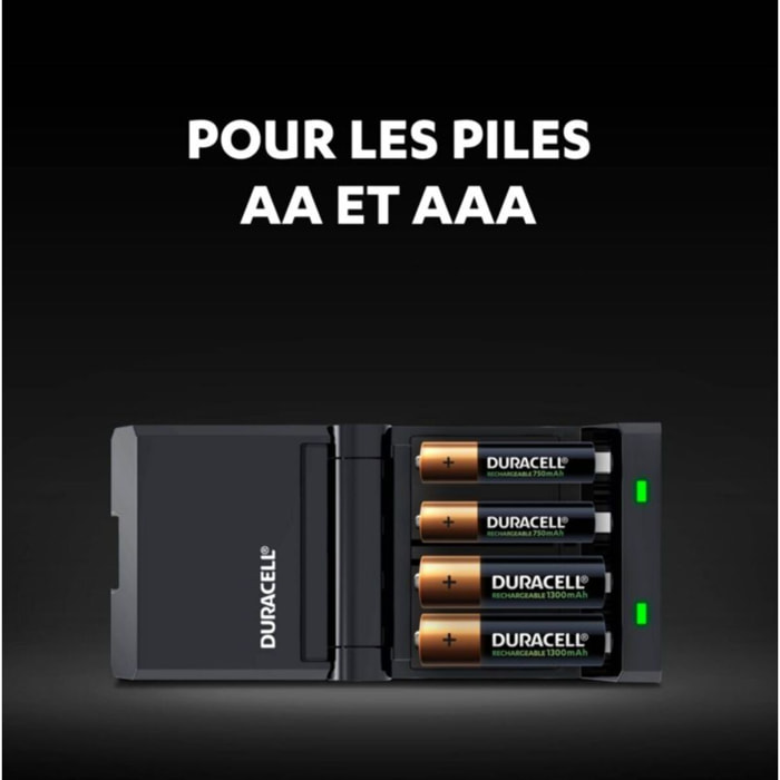 Chargeur de batterie DURACELL 15 Min CEF27 + AA/AAA x2