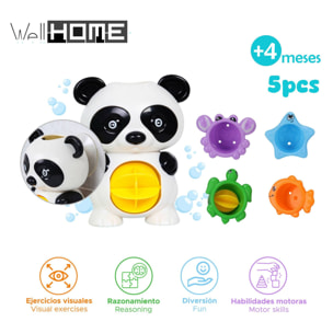 Well home - juego de baño de 5 piezas diseño panda