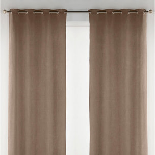 Cortina de terciopelo con ojales nuez 140x270 cm - la unidad -