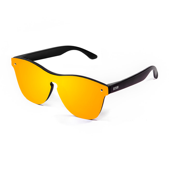 Gafas de sol OCEAN SOCOA - Negro mate / Plana de espejo amarillo