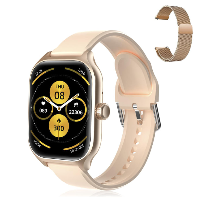 Smartwatch GT4 Pro con chiamate BT, notifiche push. Monitoraggio dello sport e della salute. Corona multifunzione.