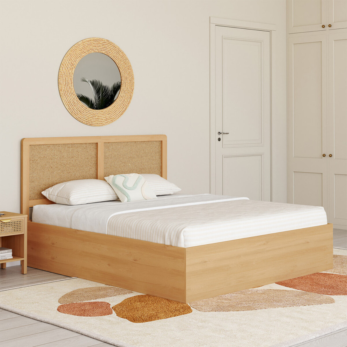 Lit coffre Eve 140x190cm cannage