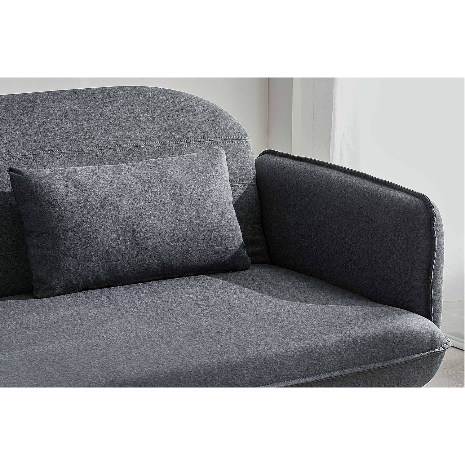 SKURUP Canapé convertible 3 places en tissu gris