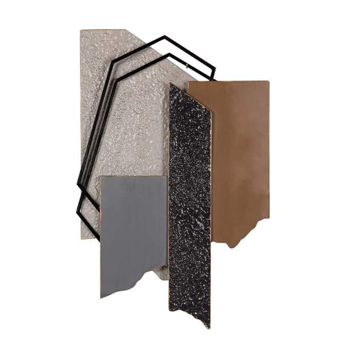Adorno Pared Metal Gris Marron 58x5x90 Cm