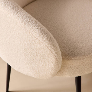 Fauteuil cosy design métal et bouclette HIMA