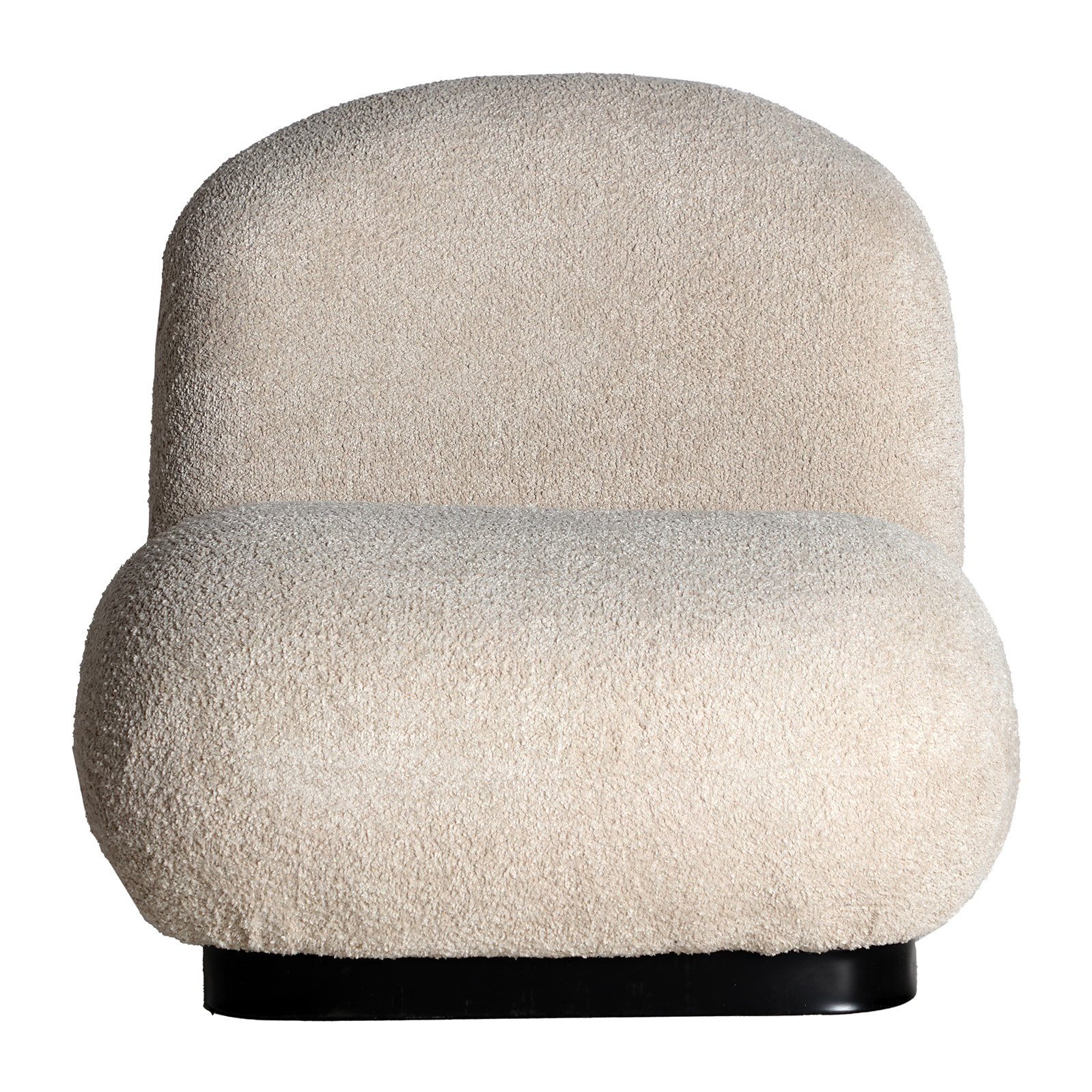 Sillón de algodón bouclé en color blanco