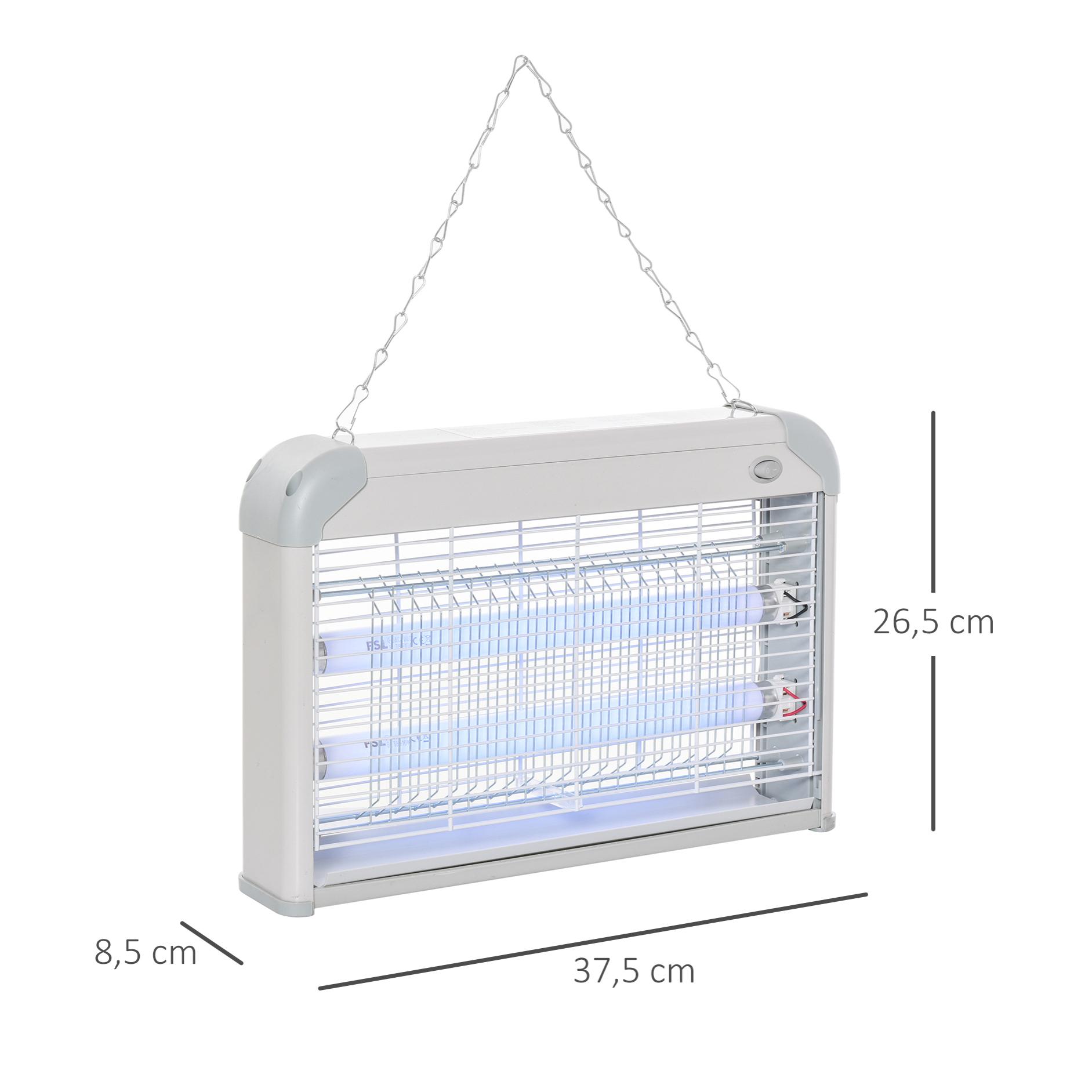 Lámpara Anti-mosquitos Eléctrica Lámpara Anti-insectos 20W Área 60m² Seguro y Eficaz con Luz UV para Exterior e interior